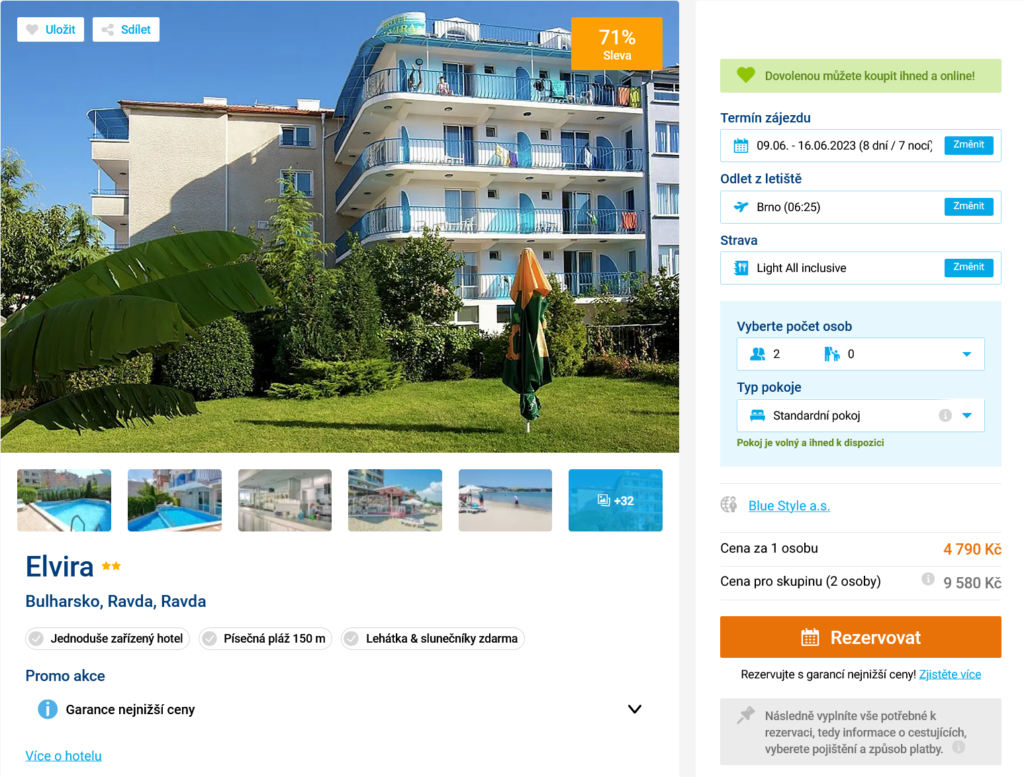 obrazek 141 - Last minute dovolená v Bulharsku se slevou 71% za 4790 Kč: Ubytování v hotelu Elvira v Ravdě