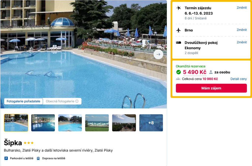 obrazek 72 - Zlaté Písky, Bulharsko: 8 dní ve 3* hotelu Šipka s odletem z Brna za 5490 Kč!