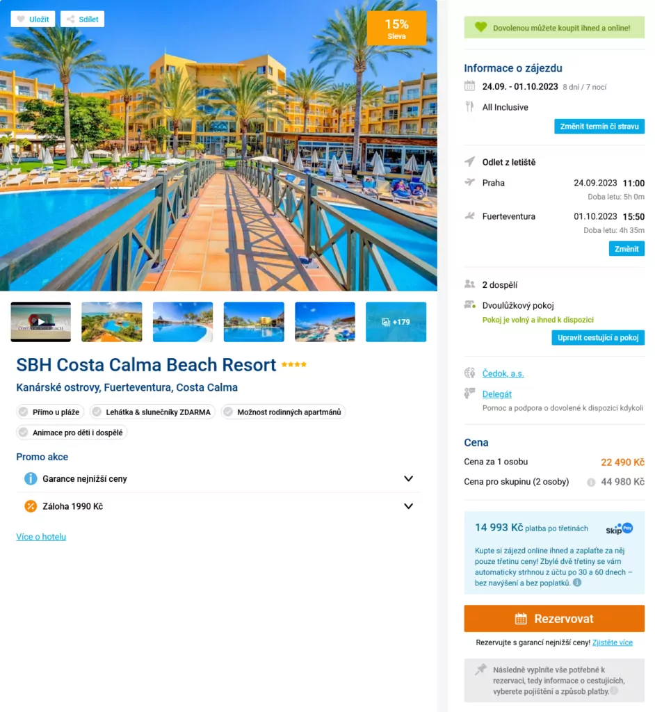 Levná dovolená v hotelu SBH Costa Calma Beach Resort - Kanárské ostrovy, Fuerteventura