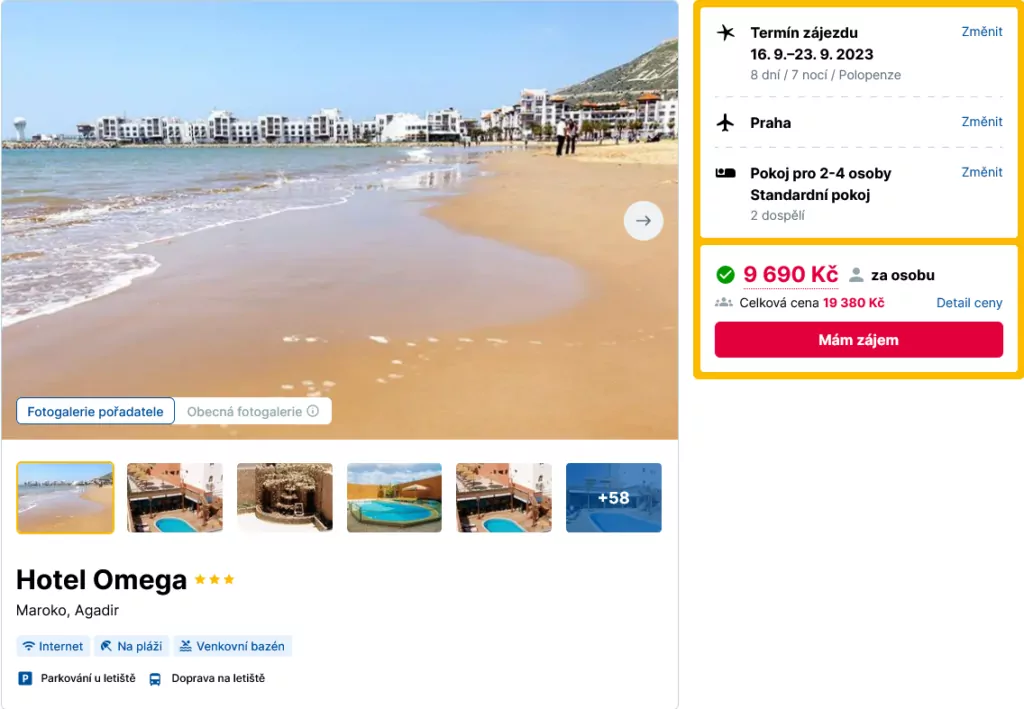 Levná dovolená v hotelu Hotel Omega - Maroko, Agadir