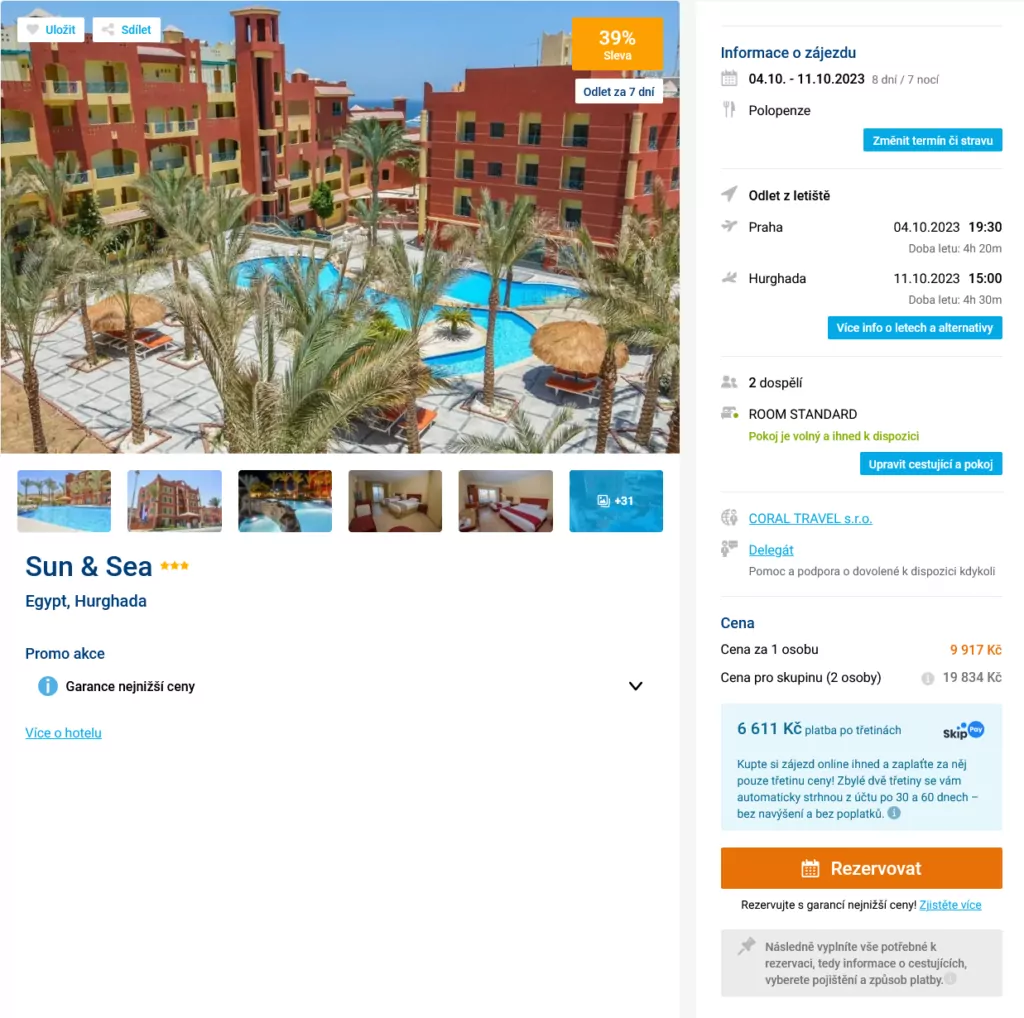 Levný zájezd do hotelu Sun & Sea - Egypt, Hurghada